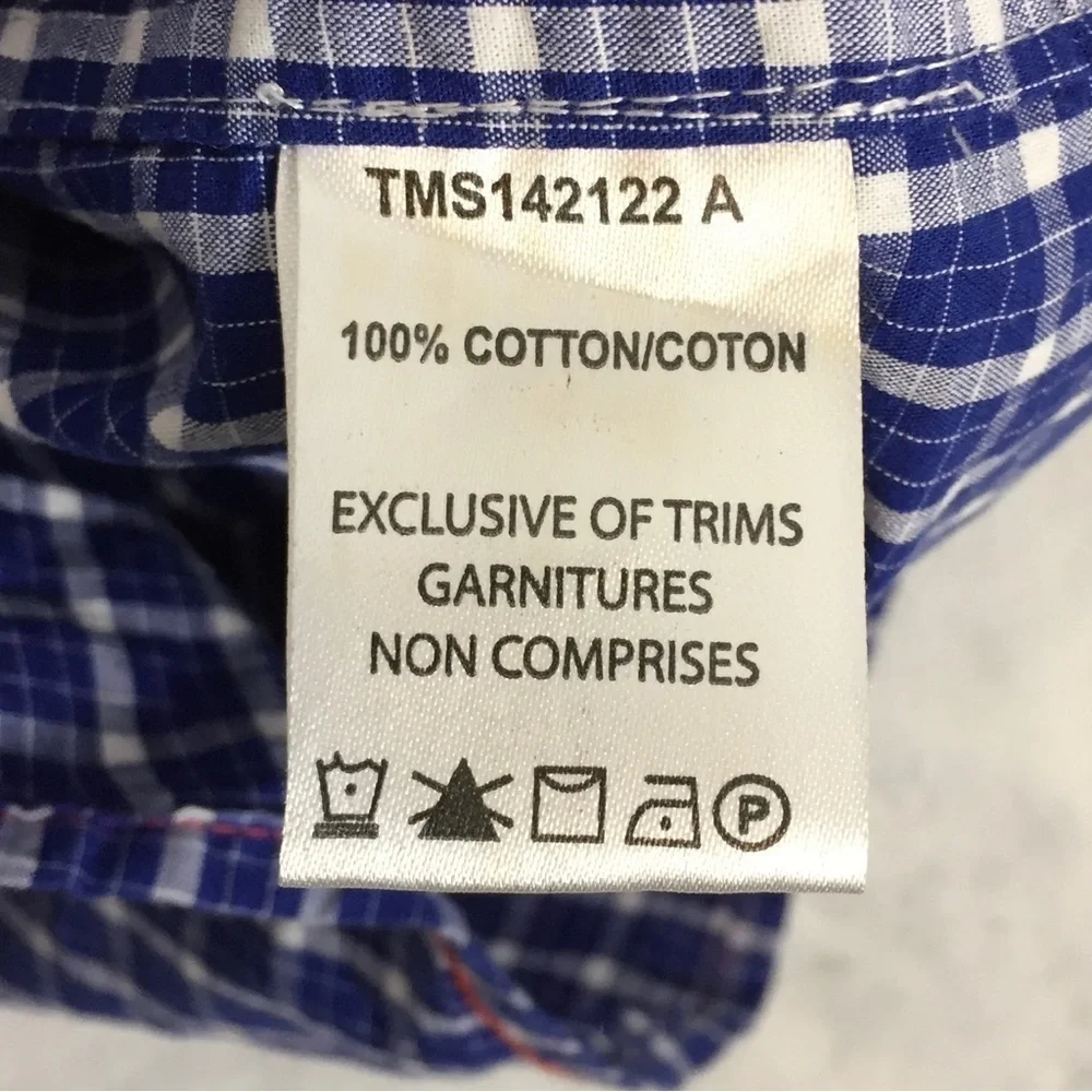 NEW Triple Five Soul Shirt Mens Large Short Sleeve Blue Checker 100% Cotton NWT - Picture 8 of 10